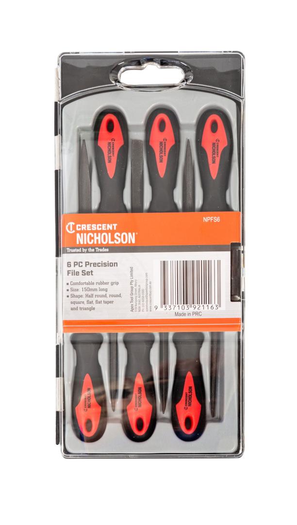 6 Pc. Precision File Set Crescent Tools